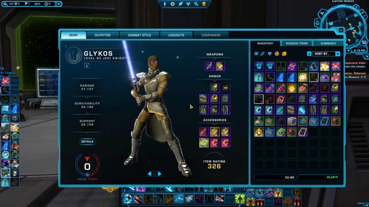 SWTOR : Gearing to 326 + at level 80 FAST! (Solo player tips)