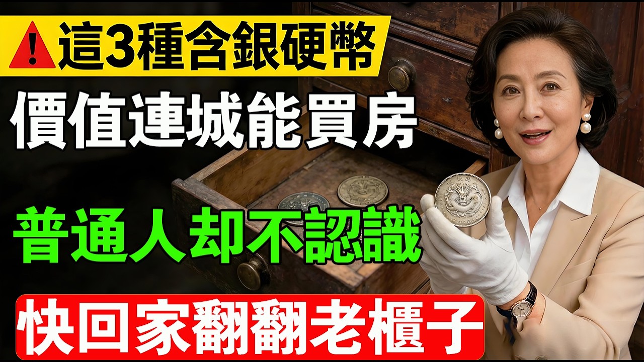 一枚硬幣能換一套房？這3種含銀硬幣價值連城！千萬別當垃圾扔了！快回家翻翻老櫃子！#台灣銀幣 #壽星銀餅 #老公銀 #如意軍餉 #筆寶軍餉 #古董鑑定 #錢幣收藏,