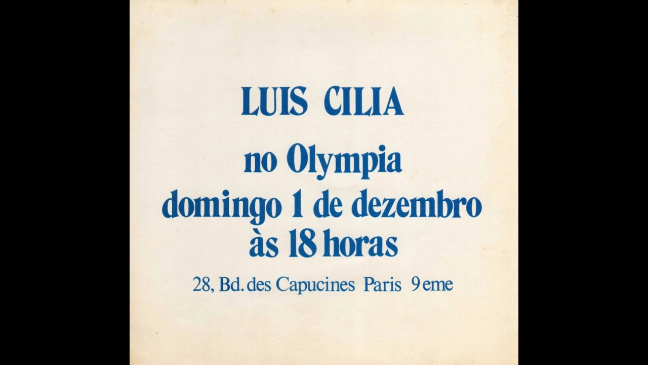 1974 - Luis Cilia ao vivo no Olympia, Paris - 