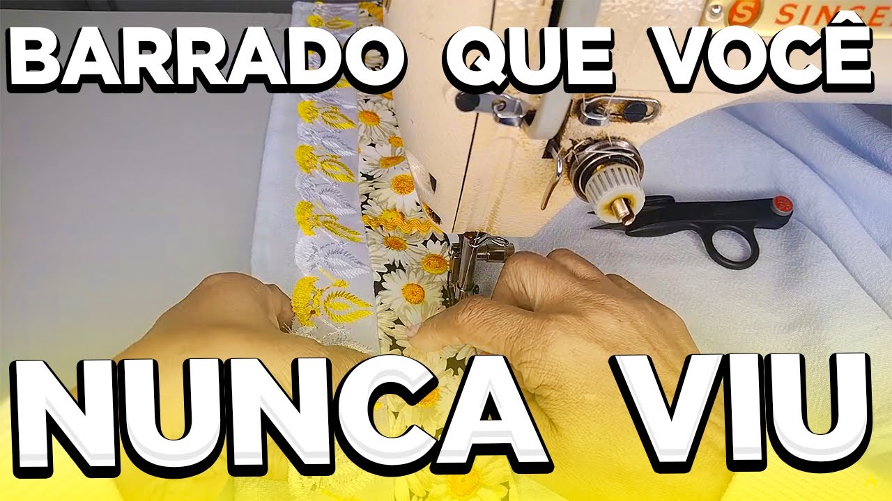 NOVO Barrado em TECIDO FÁCIL com BORDADO INGLÊS Pano de Prato Costura Criativa