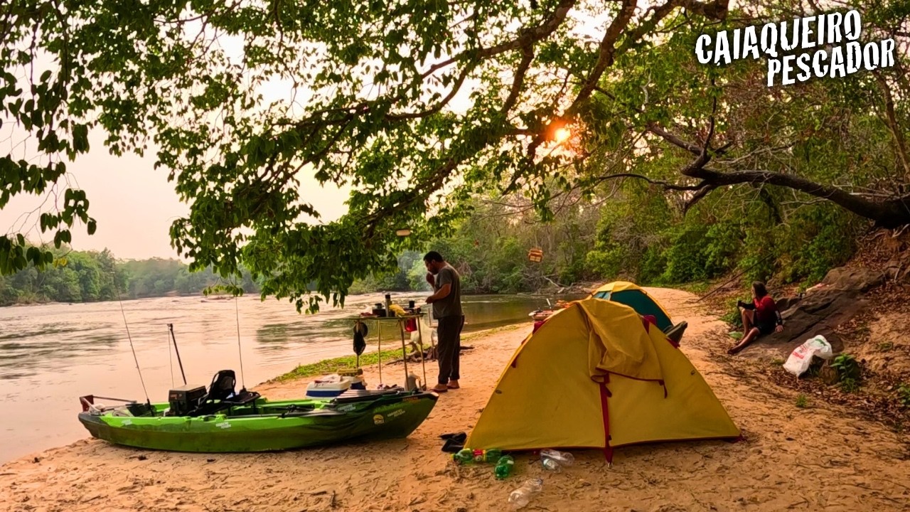 ACAMPAMENTO, CAIAQUE E COMIDA BOA. ESSA É A VIDA QUE PEDI A DEUS. Pescaria com acampamento