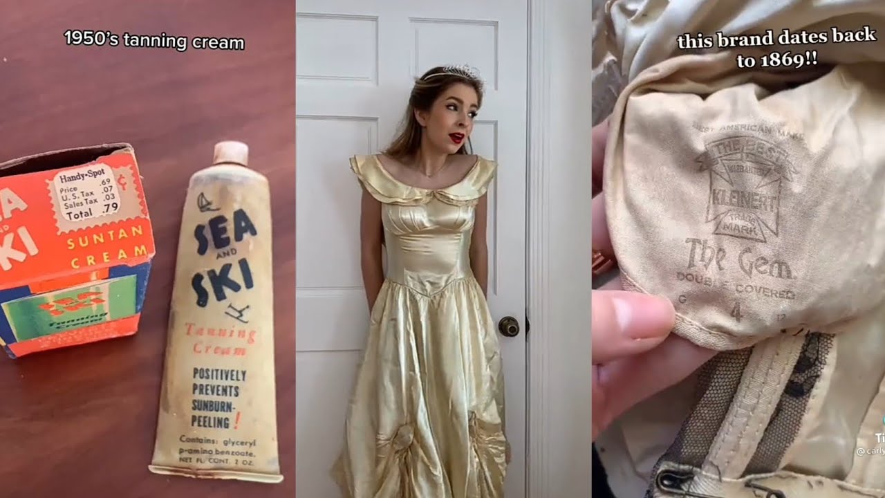 Unboxing clothes from the 1800's || vintage finds || tiktok compilation 2021