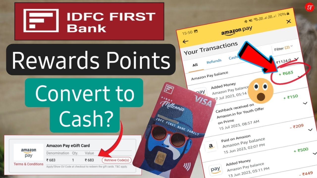 Credit Card Rewards Points Convert to Cash | idfc credit card reward points redeem in hindi 🔥