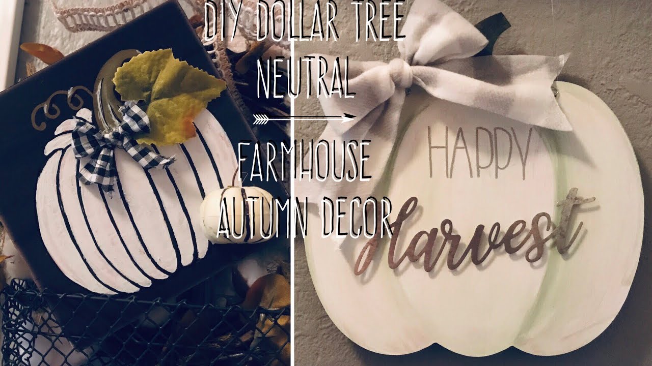 DIY Dollar Tree Neutral Farmhouse Autumn Decor