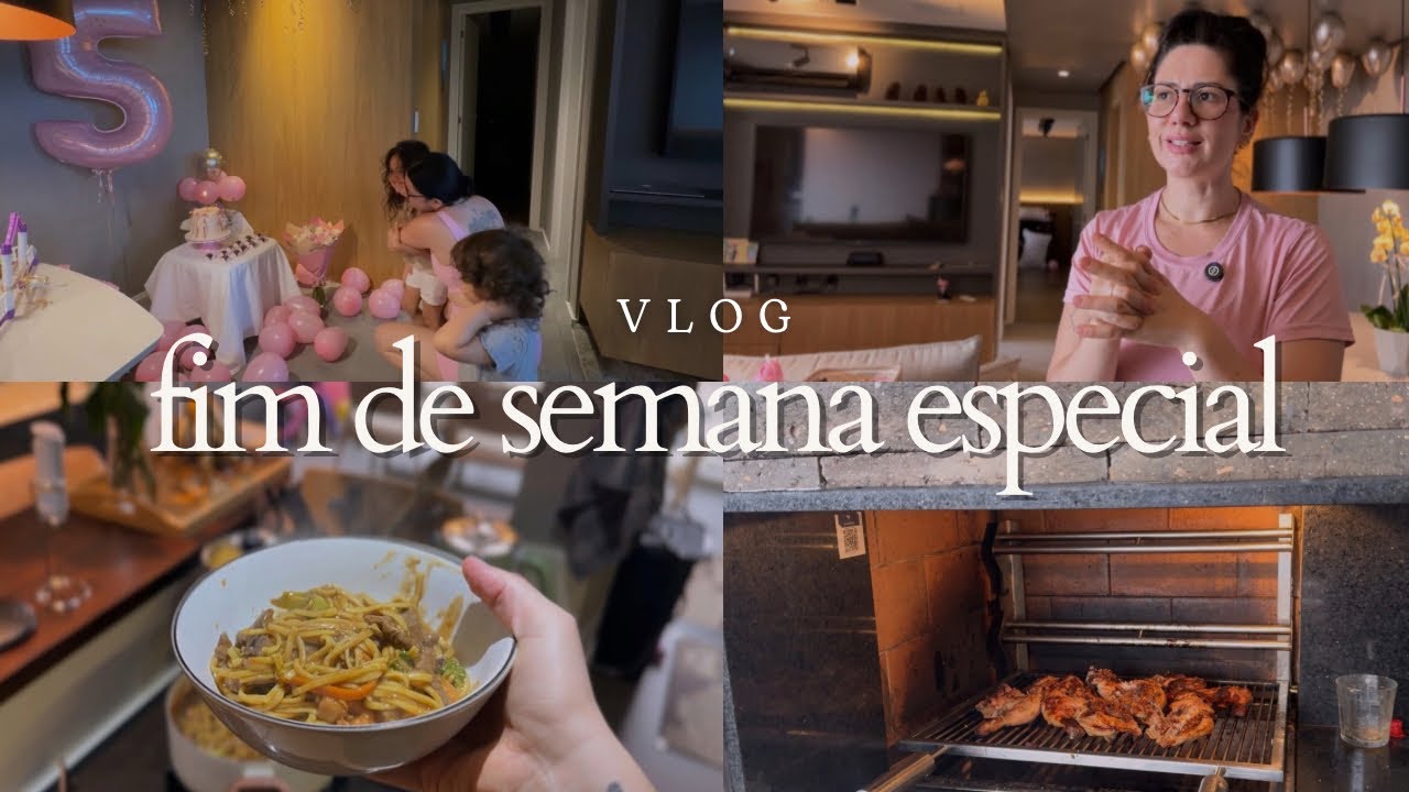 Final de semana em família: surpresa de aniversário pra minha filha, yakisoba e churrasco em casa