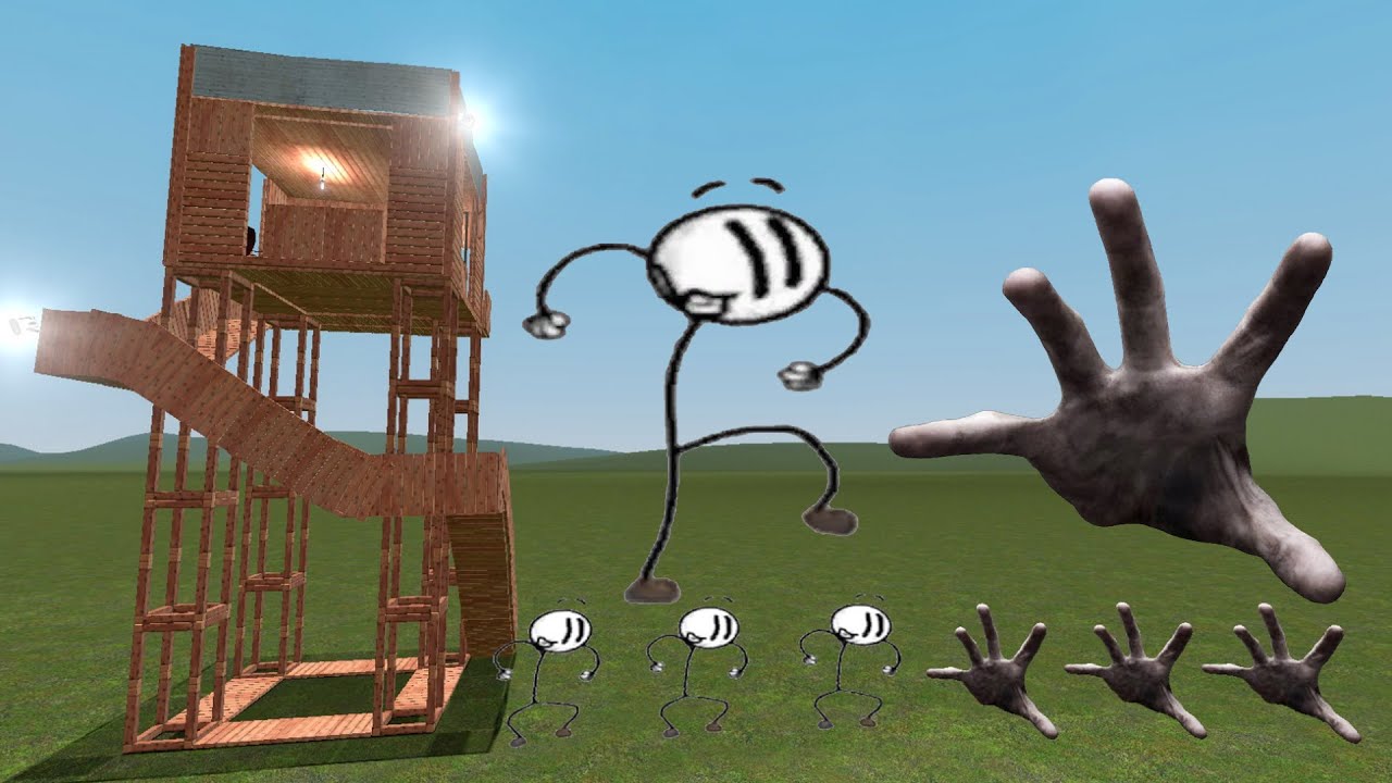 Henry Stickmin And Scary Hand Nextbot Vs Towers In Garry's Mod!