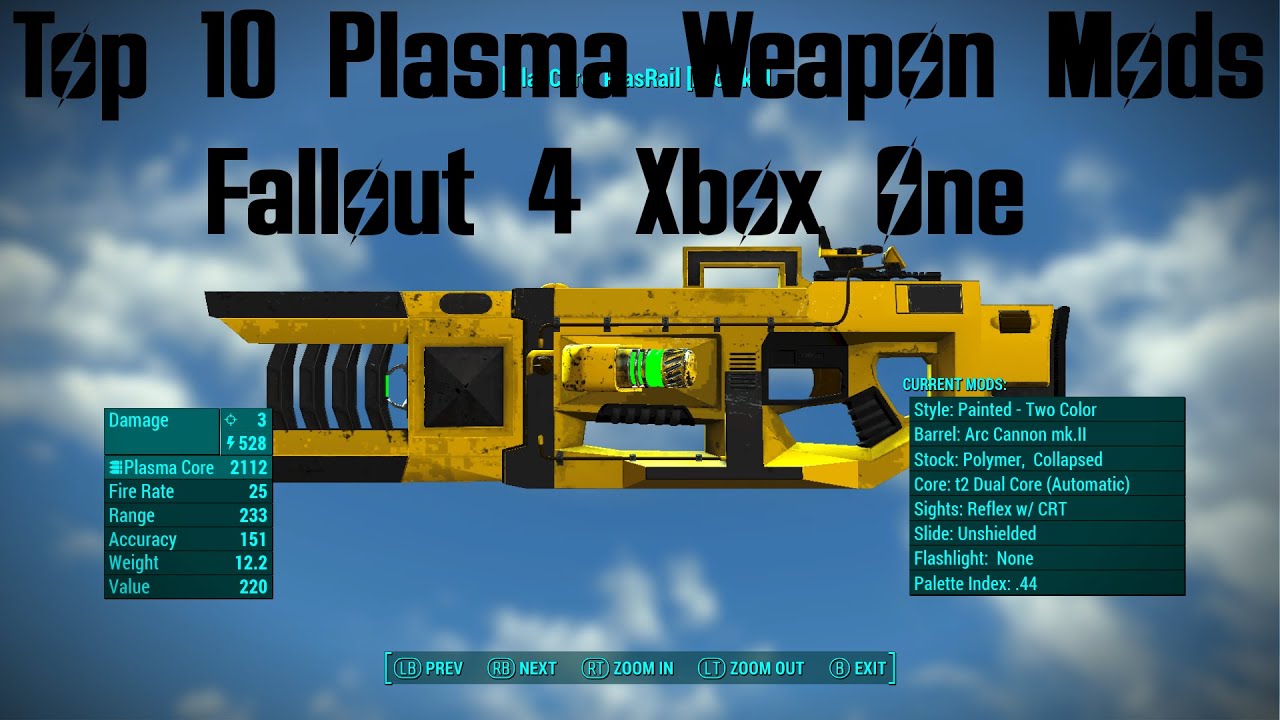 Top 10 Plasma Weapon Mods Fallout 4 Xbox One (XB1) #Fallout4 #Fallout4Mods #Fallout4Top10
