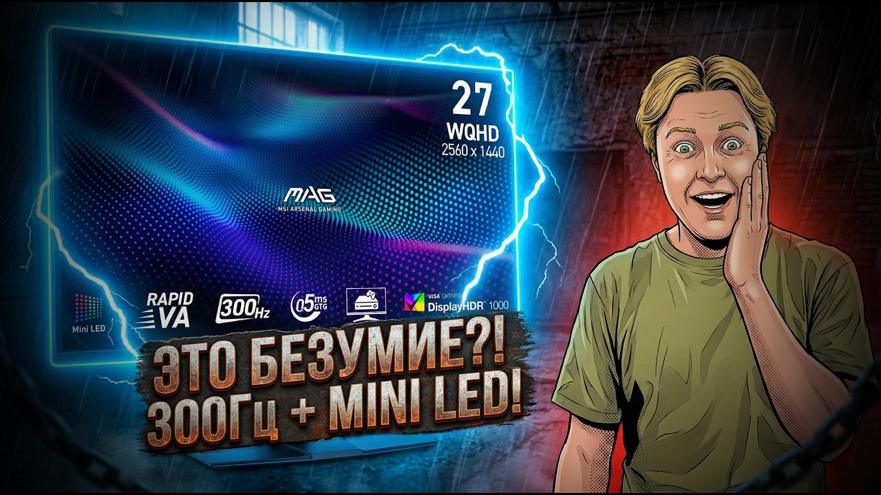 MSI MAG 274QPF X30MV: КРУТОЙ Mini-LED ИГРОВОЙ МОНИТОР НА 300Гц