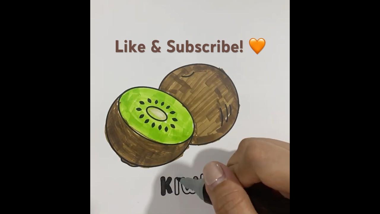 Coloring a Kiwi Fruit 🥝 | Easy Art for Kids