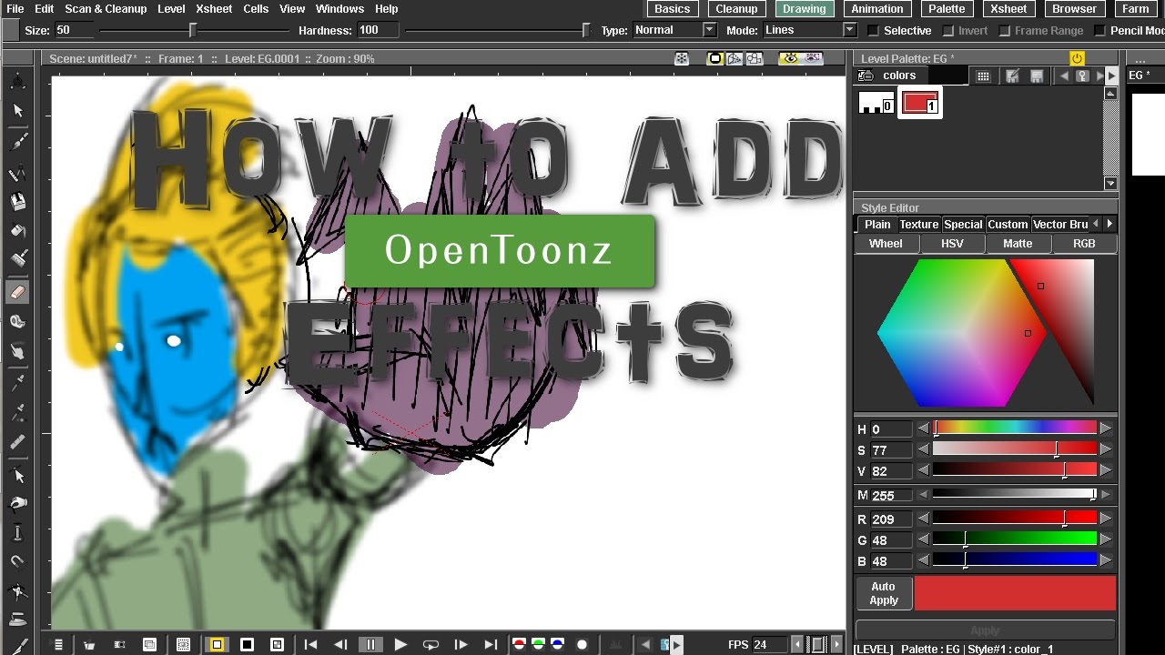 Opentoonz - How to Add Effects