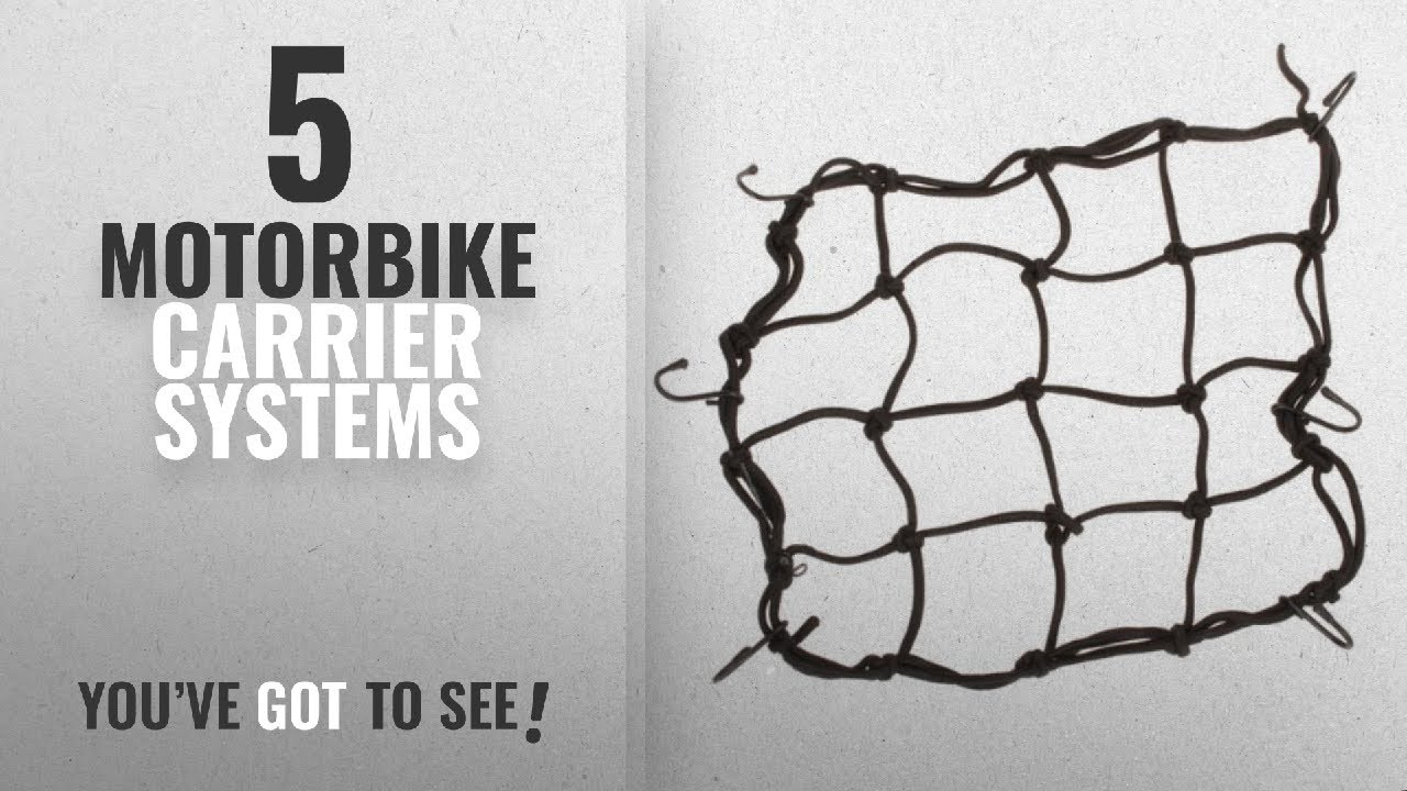 Top 10 Motorbike Carrier Systems [2018]: PANYTOW Black Bungee Motorcycle Helmet Cargo Net 6 Hooks