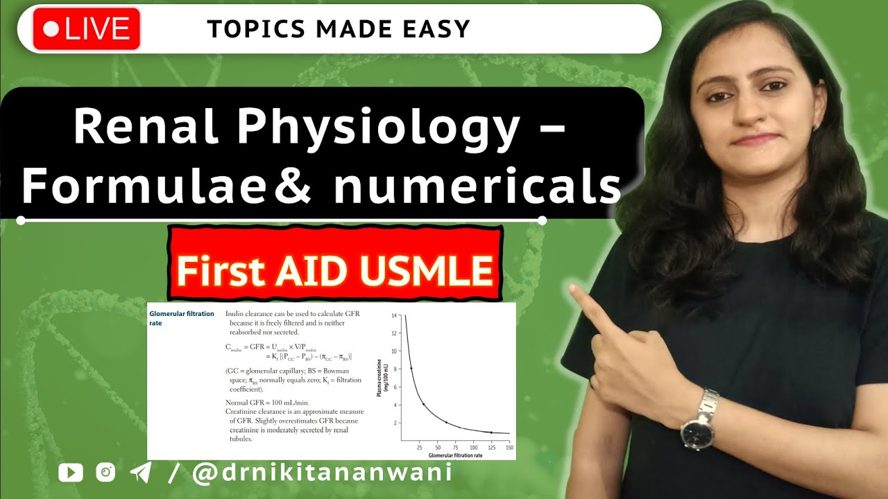 Renal Physiology formulae simplified | Physiology numericals | USMLE First Aid | Dr. Nikita Nanwani