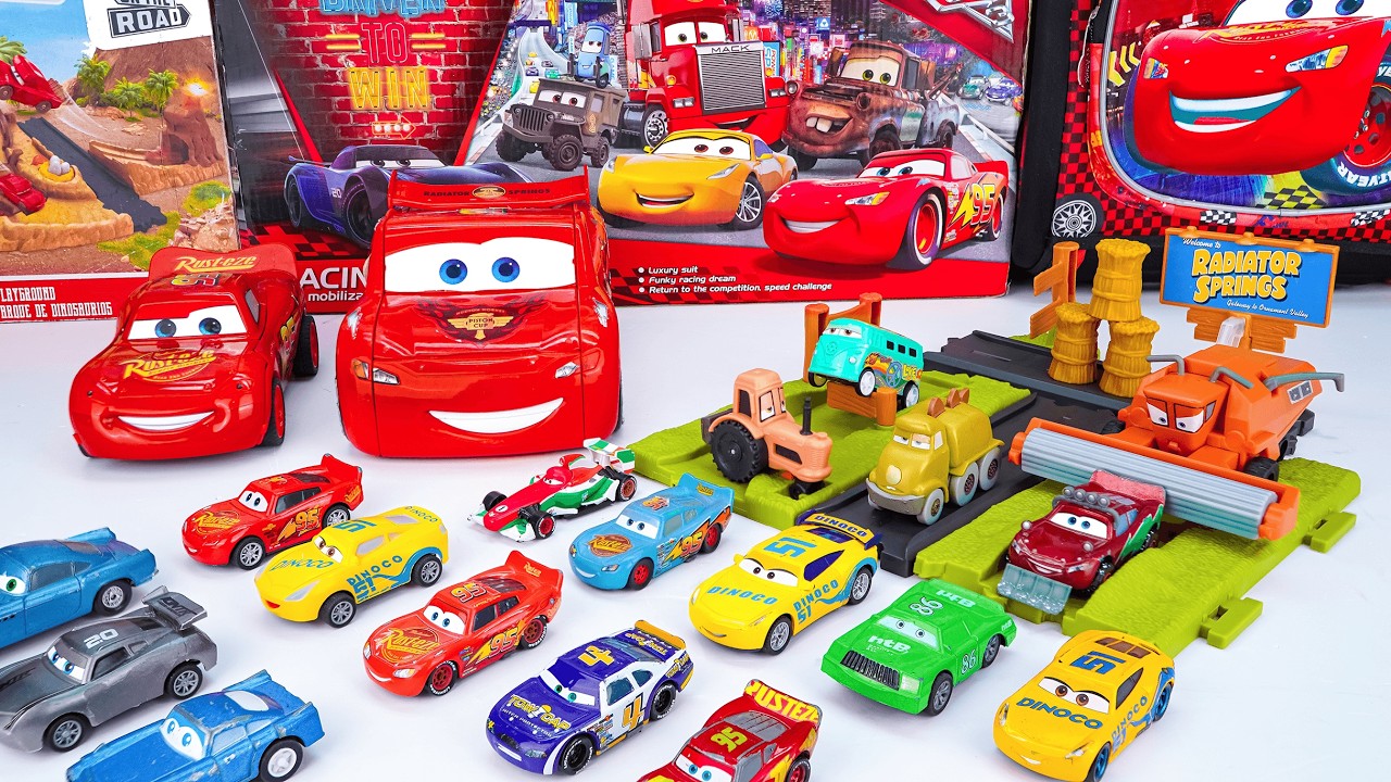 Disney Pixar Cars Unboxing Review | Mattel Disney Pixar Cars Glow Racers Playset #mcqueen