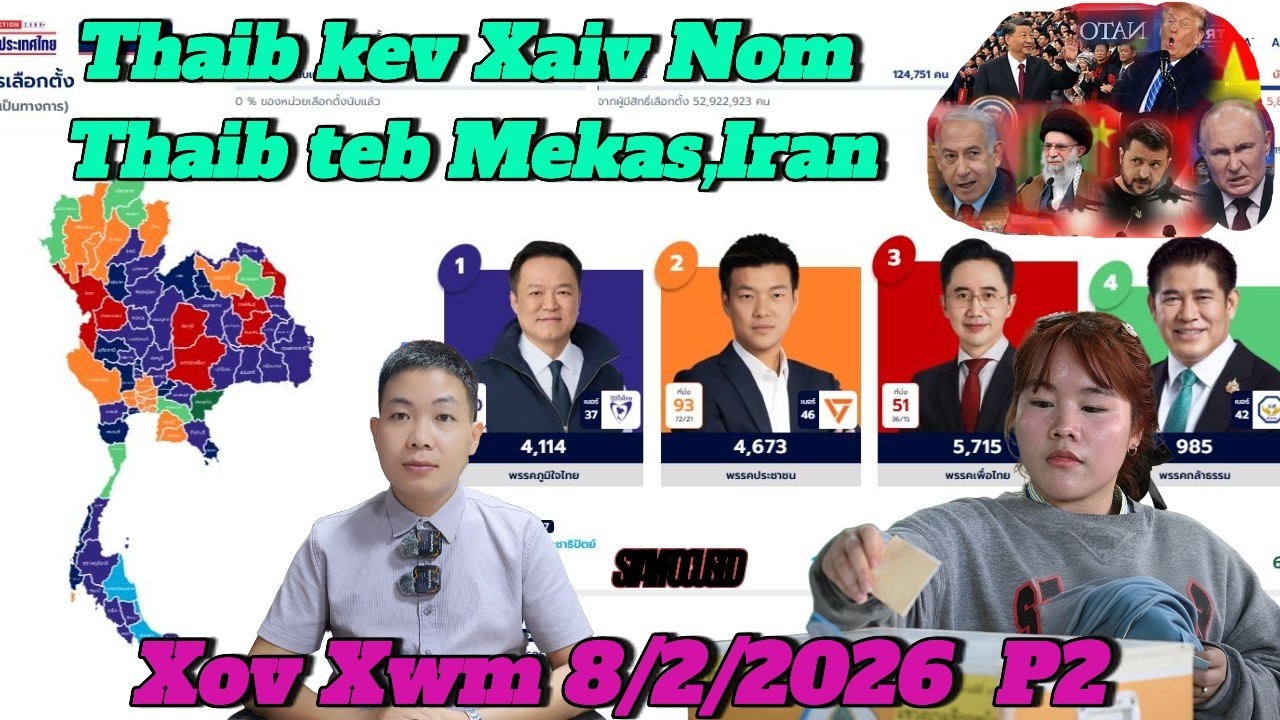 Live 8/2/2026 Xov Xwm Kub Thaib Kev Xaiv Nom Tswv Nub No, Iran Twv Tua Mekas, Ukraine, Russia,VN. P2