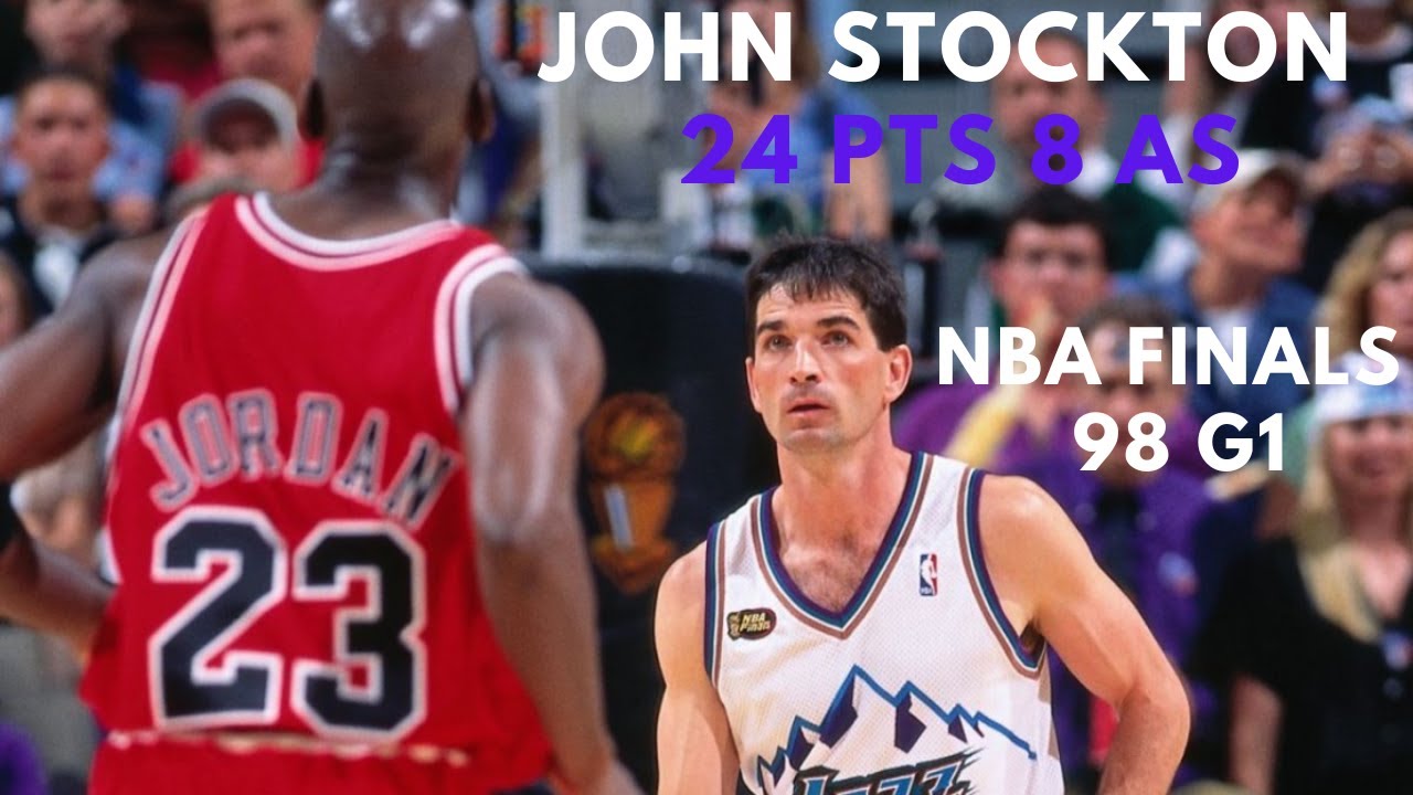 John Stockton 24 PTS 8 AS NBA FInals 1998 G1 Chicago Bulls vs Utah Jazz