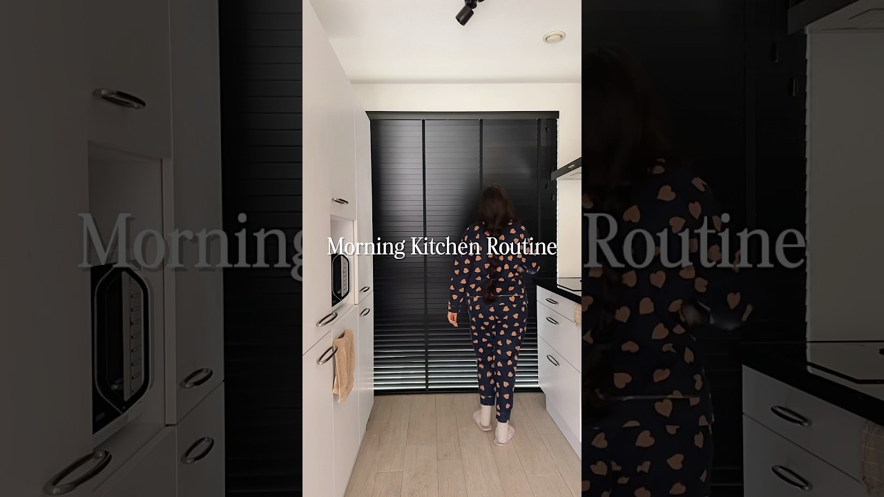 🤍 Morning kitchen routine #homelifestyle #morningroutine #asmr #kitchen  #homeorganization