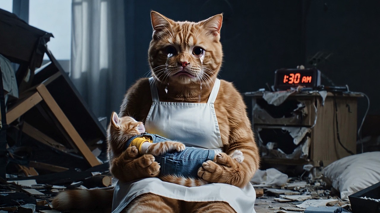Кошка-мать отчаянно пытается разбудить своего котенка 😭 Самое трогательное видео