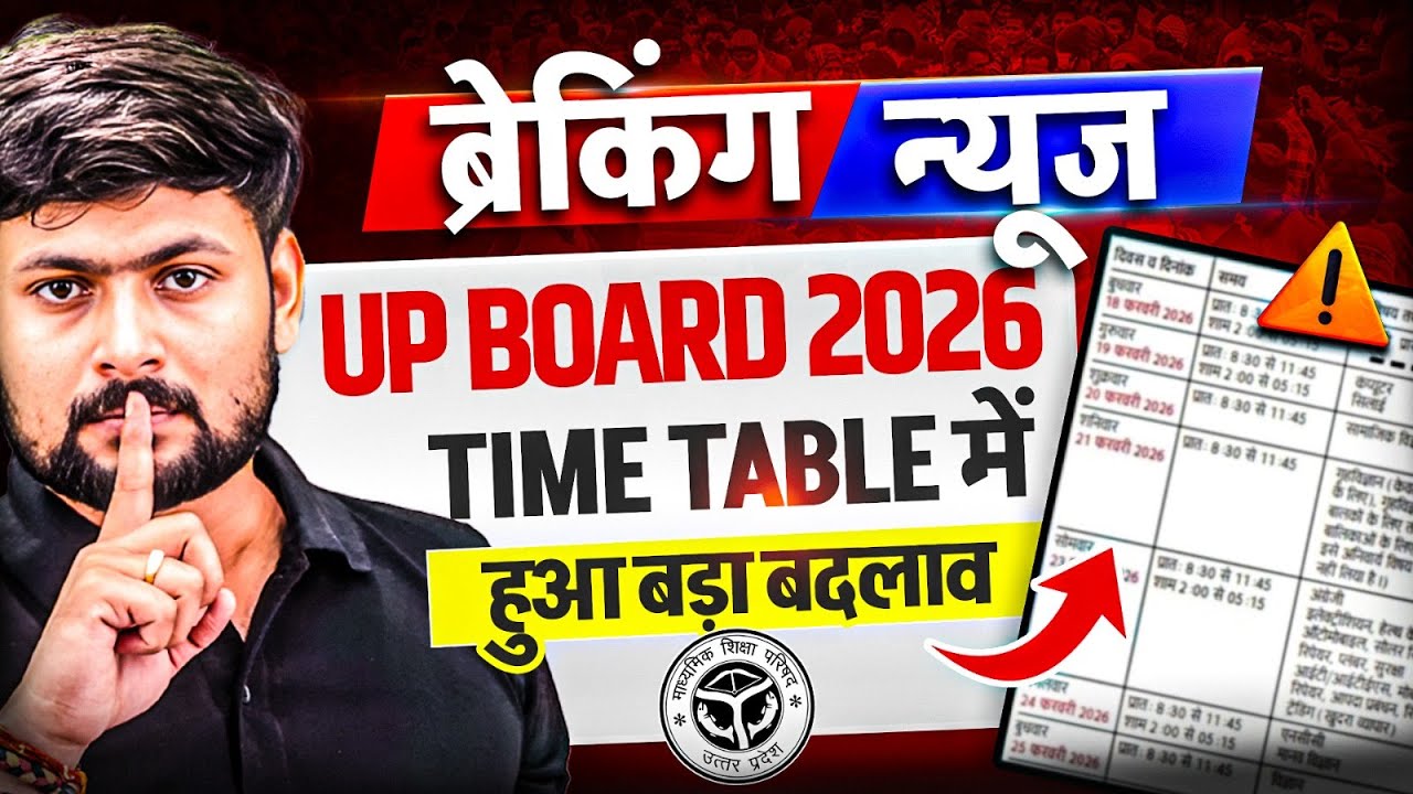 Important Update: UP Board Exam Time Table में हुआ बड़ा बदलाव | UP Board Date Sheet Out 2026