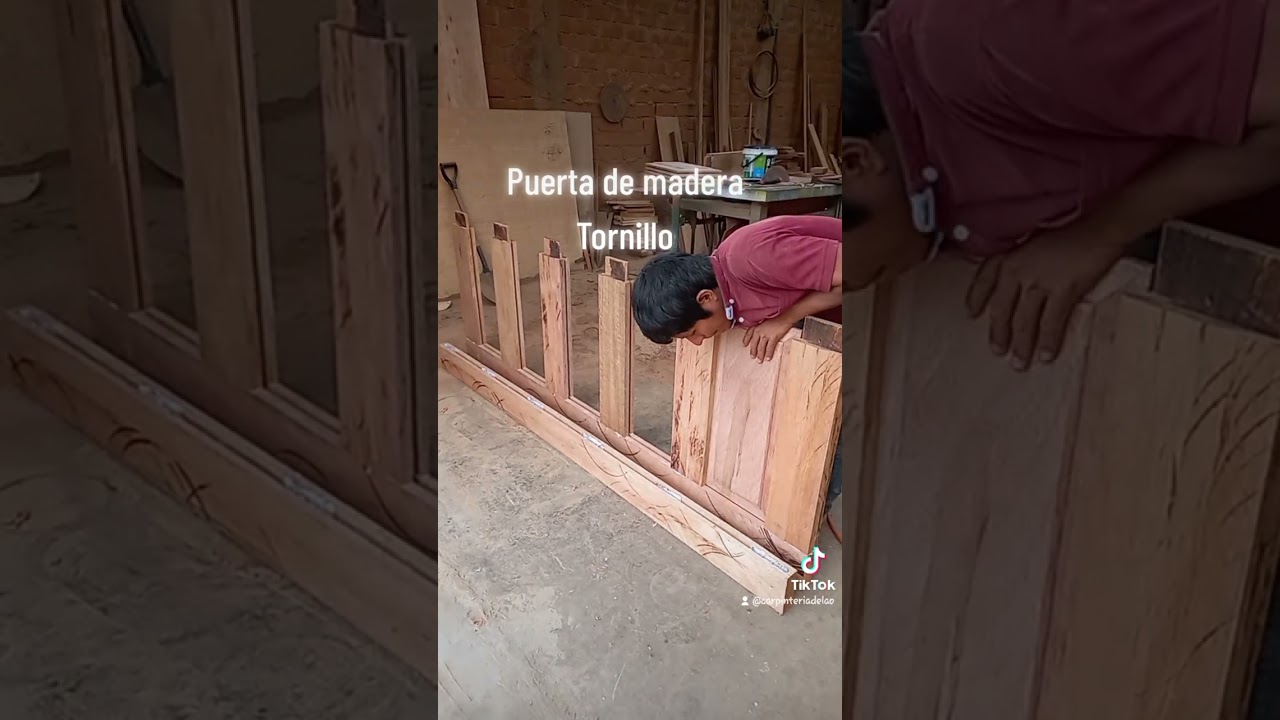 puerta en madera Tornillo Con 5 paneles
