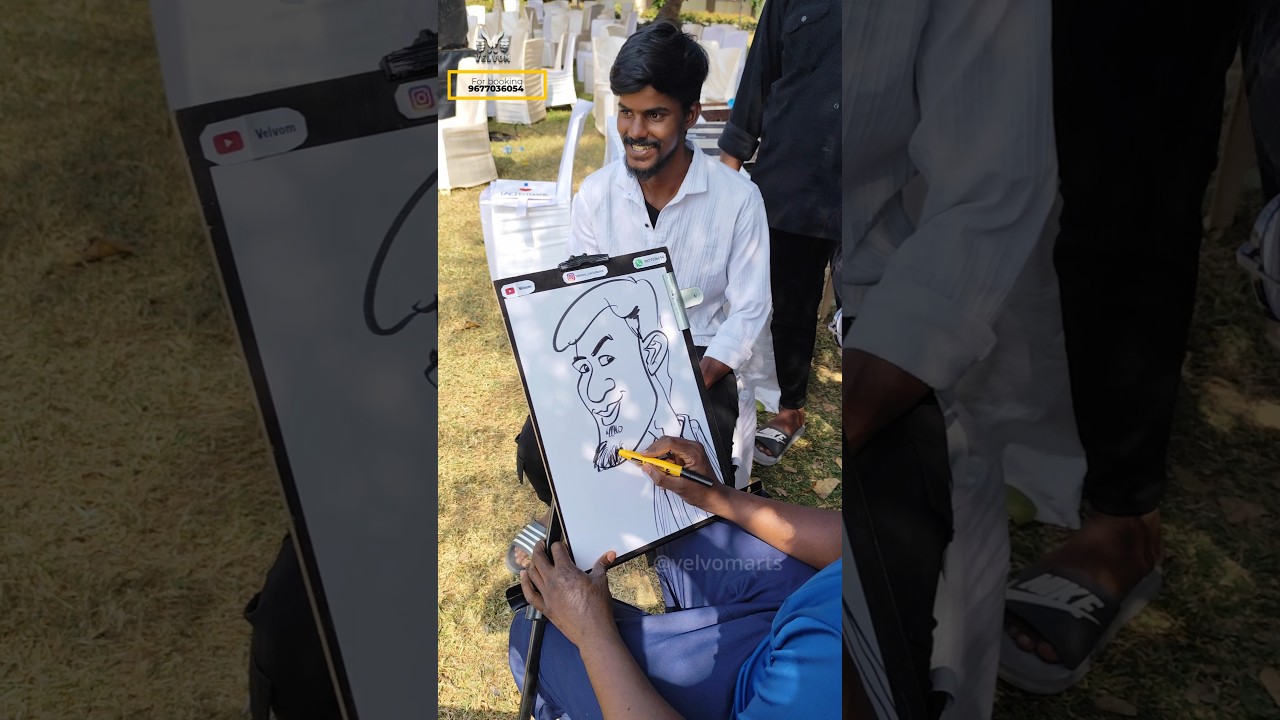 Live caricature event | artist surendar | book your events now #caricature #shorts