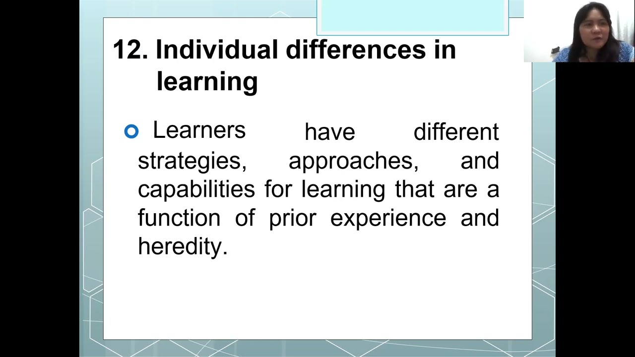 Individual Differences Factors Miss Kho discussing