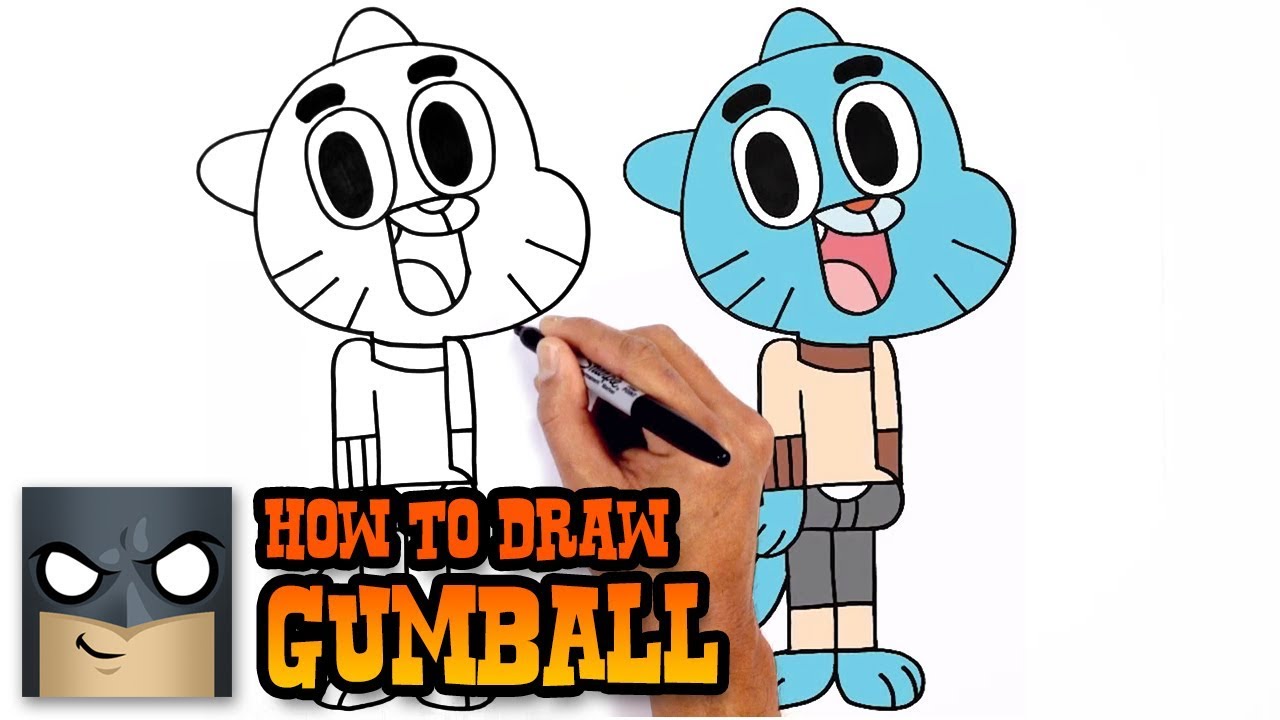 How to Draw Gumball- Step by Step Video Tutorial