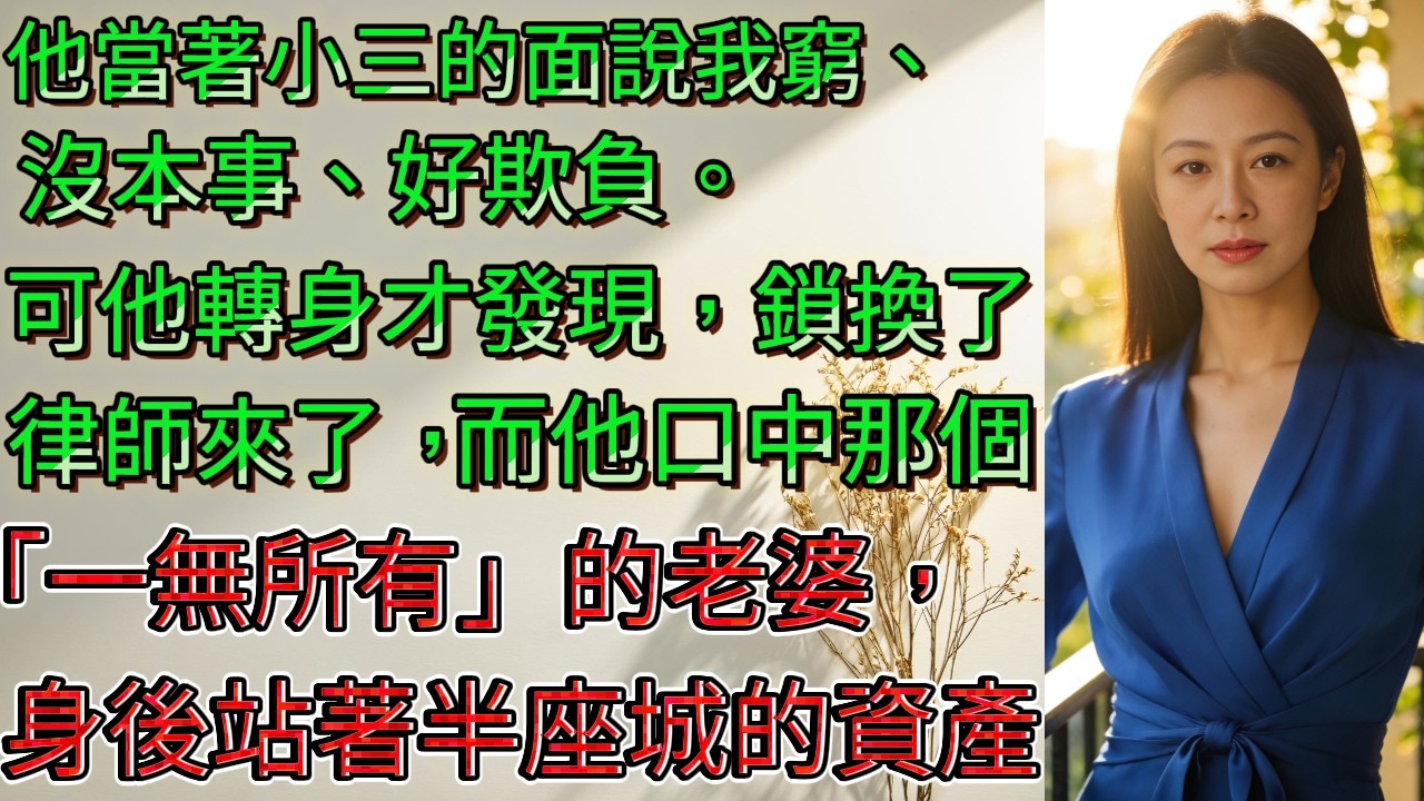 丈夫嫌我月薪五千帶小三回家逼我離婚，不知道我爺爺留給我的不是破房子而是半座城#婚姻故事 #復仇爽文 #繼承遺產 #渣男報應 #離婚覺醒 #女性成長 #情感故事