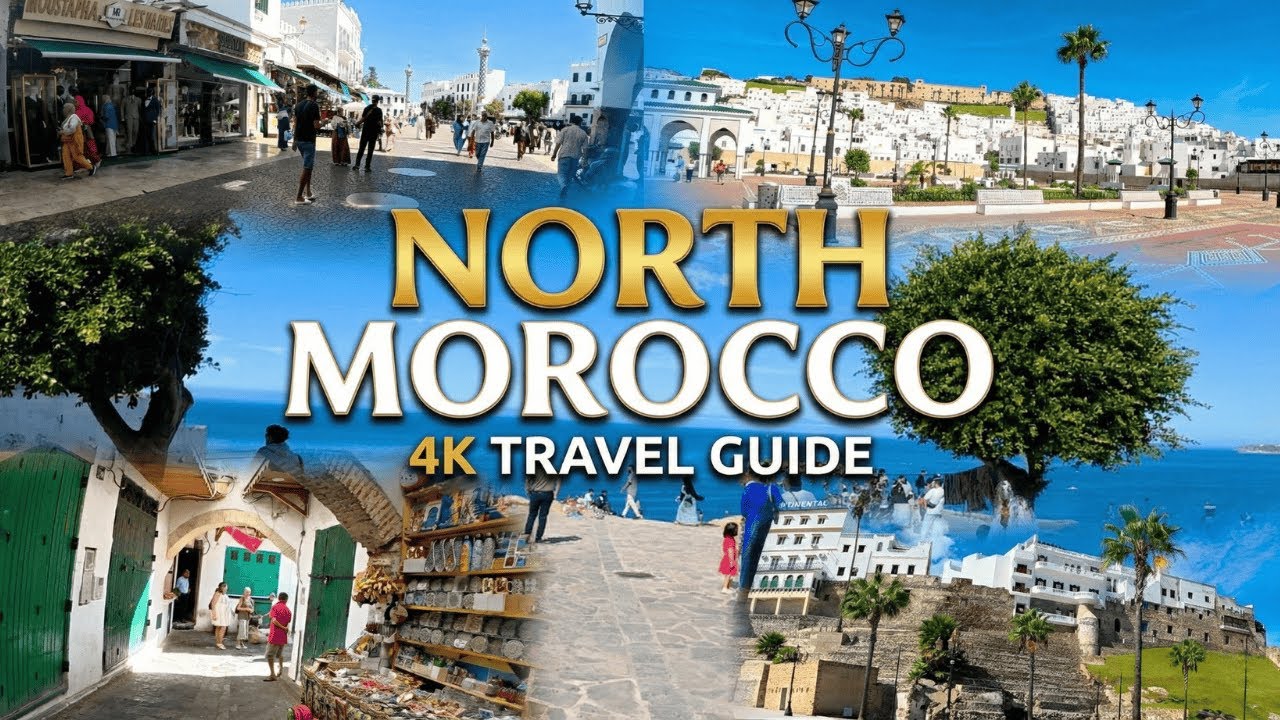 North Morocco 4K Street Walk – Chefchaouen, Tangier & Tetouan – Relaxing Music & Scenic Tour