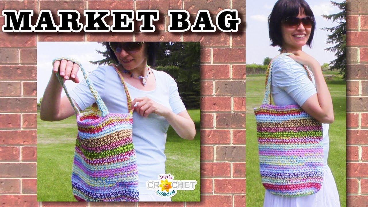 Happy Scrappy Market Bag - Reusable Shopping Bag Crochet Pattern & Tutorial