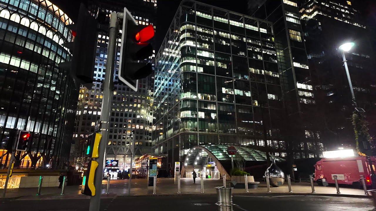 [4K] Wood Wharf | Canary Wharf | 5am London Walking Tour