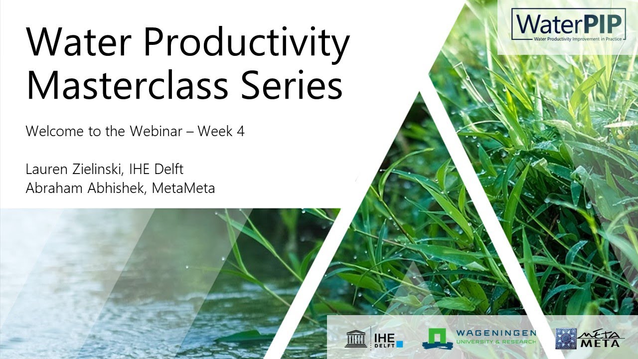 Water Productivity Masterclass Series - Week 4 - Water Productivity & Sugar Cane Production