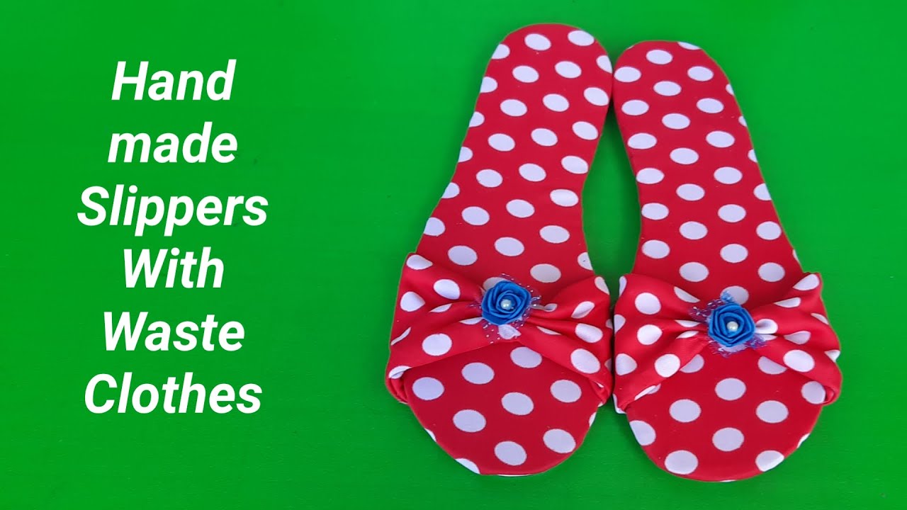 How To Make Slippers/Sandals/Chappals At Home/Handmade Slippers With Waste Clothes/Best Out Of Waste