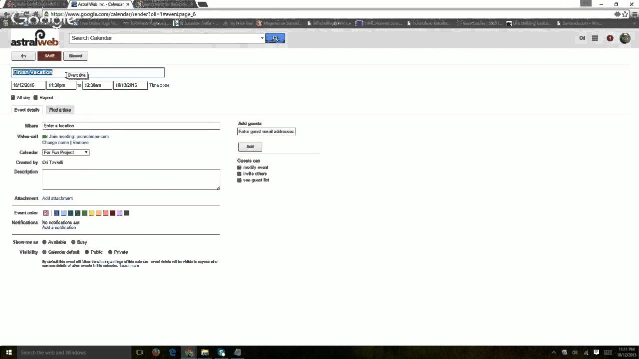 Create Gantt Chart with Google Calendar