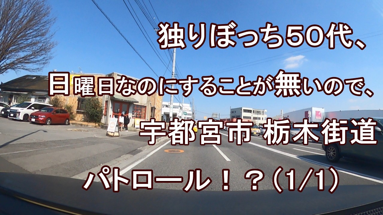 独りぼっち５０代、日曜日なのにすることが無いので、宇都宮市 栃木街道 パトロール！？（1/1）