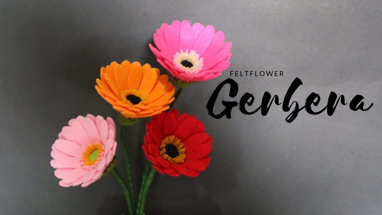 DIY FELT GERBERA FLOWER | Bunga gerbera dari kain flanel