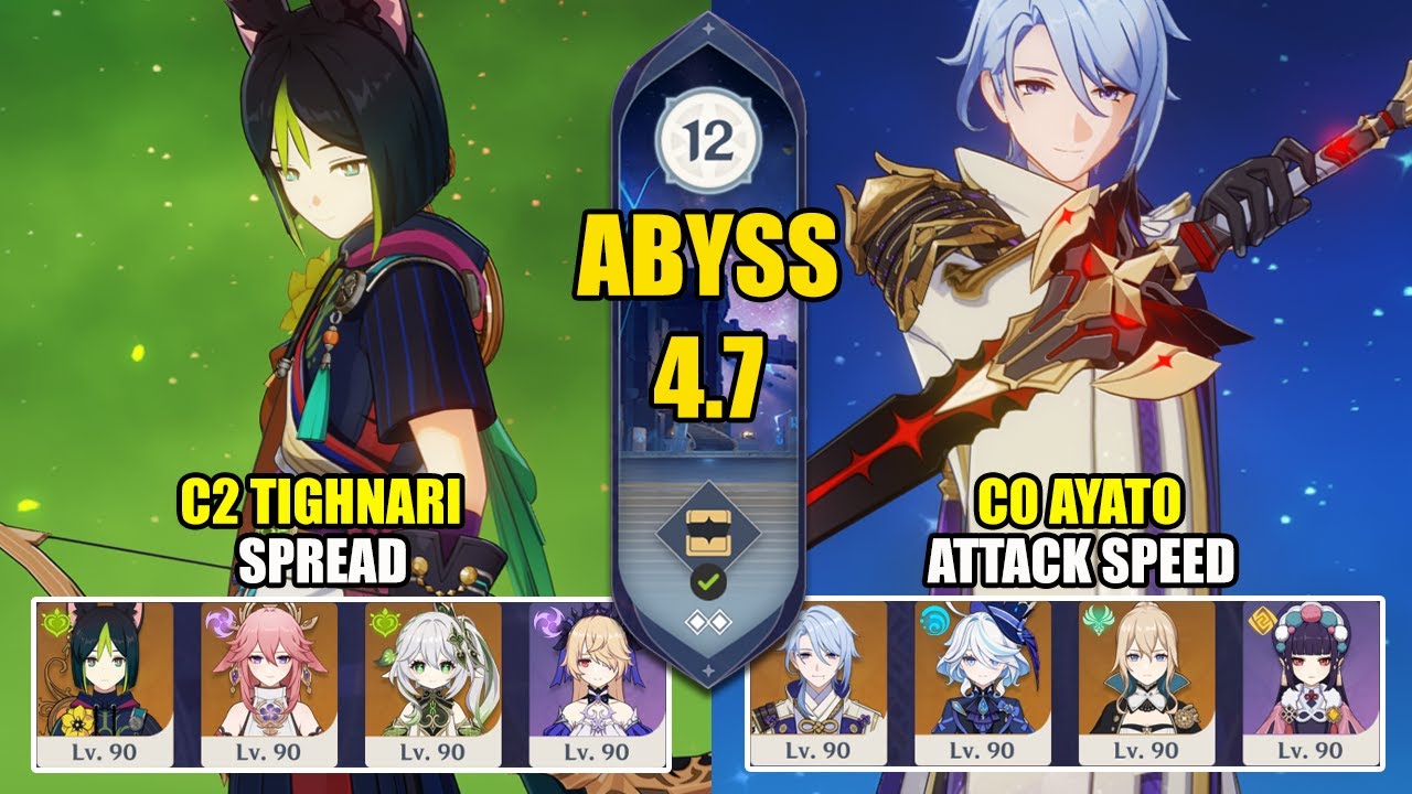 C2 Tighnari Yae Miko Spread & C0 Ayato Furina Attack Speed | Spiral Abyss 4.7 | Genshin Impact 【原神】