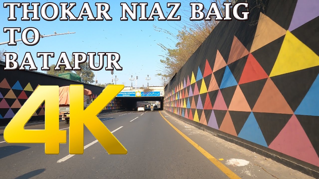 Driving through Thokar Niaz Baig To Batapur 2021 Canal Road Drive View.