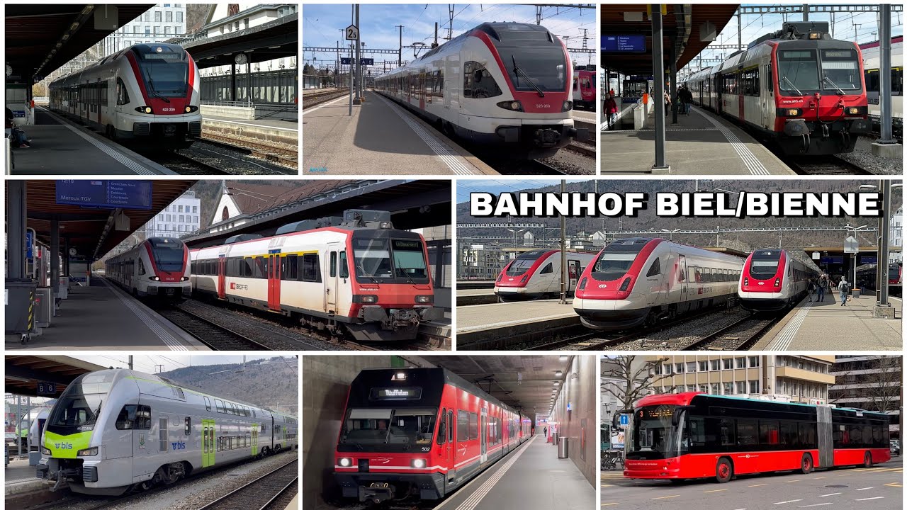 Züge beim Bahnhof Biel/Bienne | Trains at Biel/Bienne station (2023)