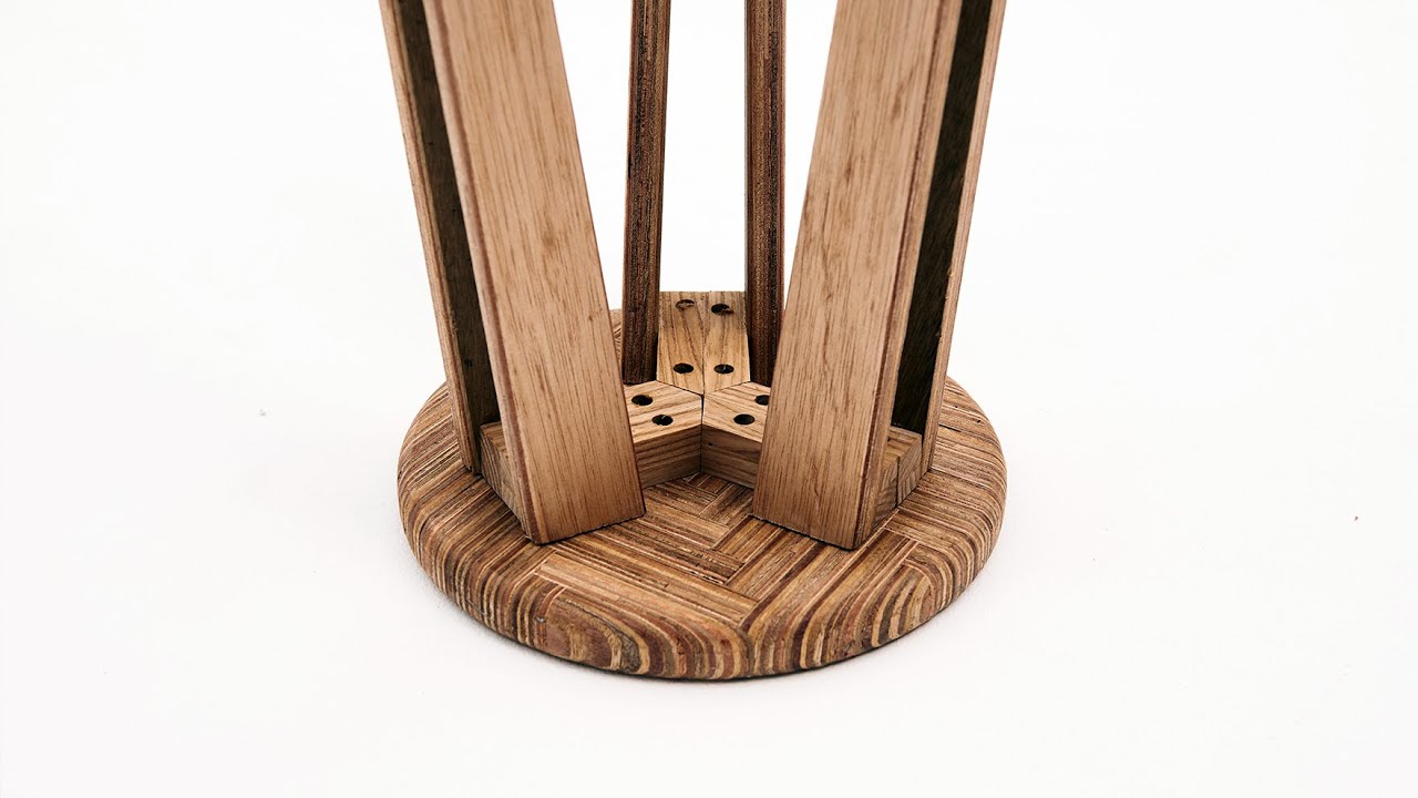 How to make a herringbone bar stool of plywood