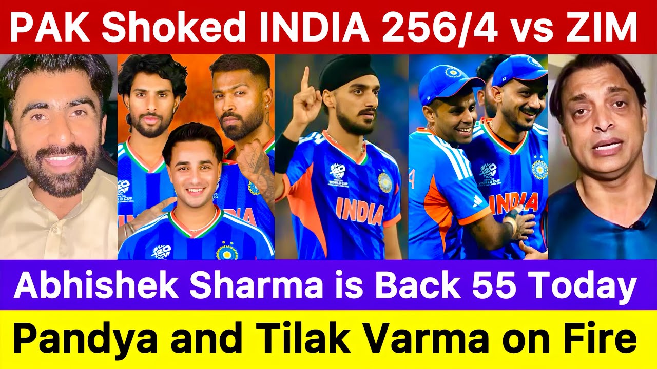 abhishek sharma 55 pakistan reaction | india vs zimbabwe | hardik pandya 50 | tilak varma 