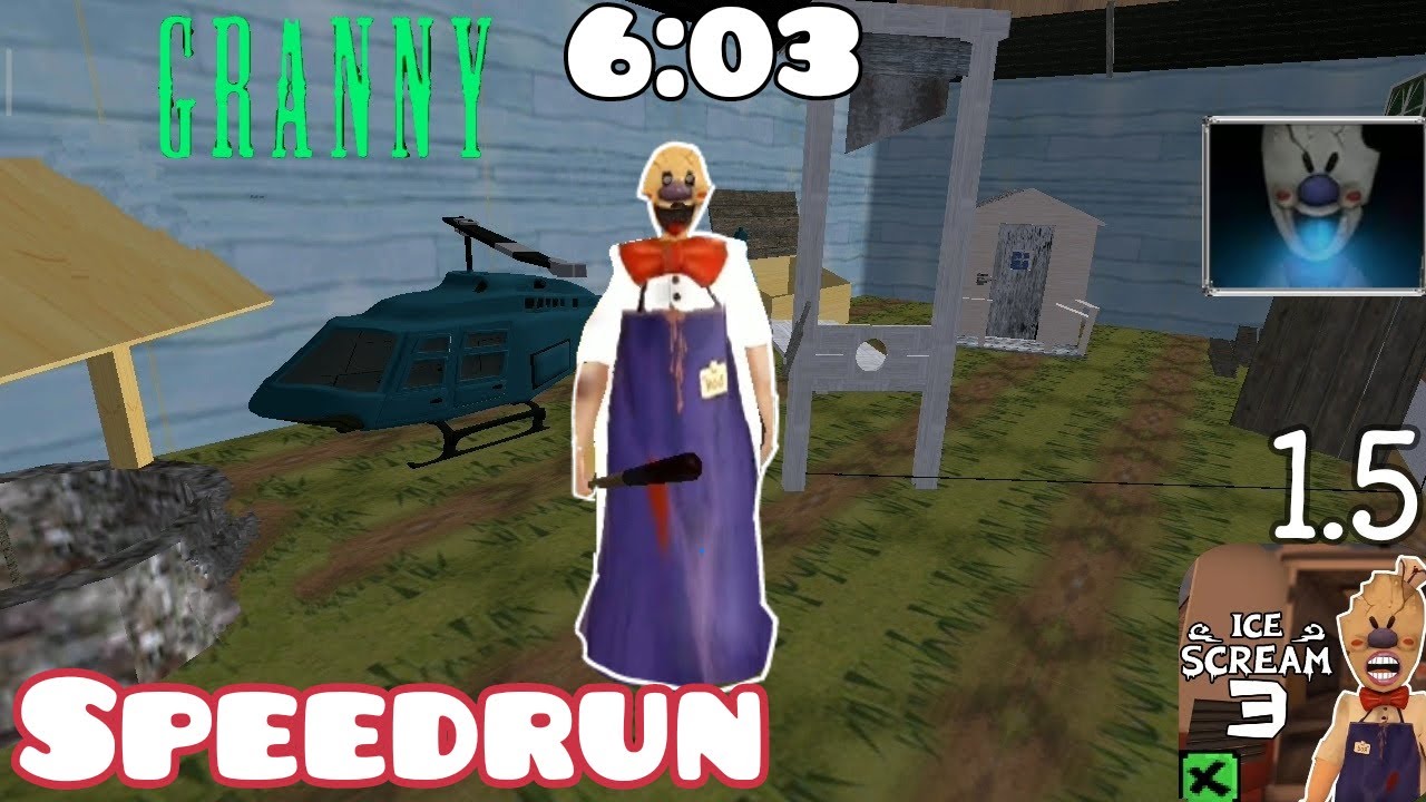 Granny - V 1.5, speedrun (6:03), Ice scream mod