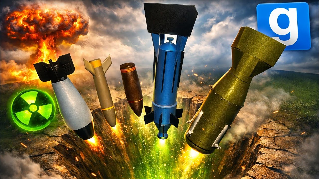 Throwing every nuclear bomb into a hole | GMod