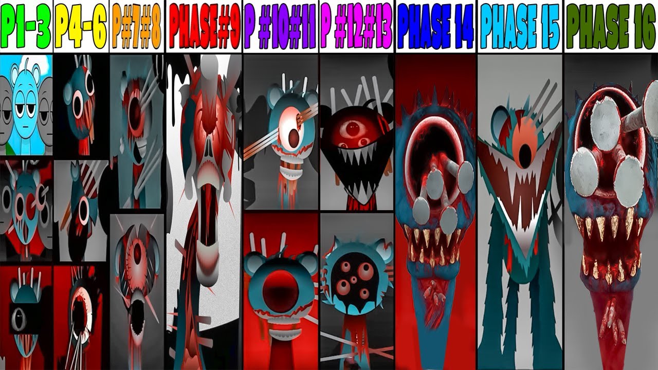 Incredibox Sprunki Mix: Phase 1-3  VS Phase 4-6 VS Phase 7-9 VS Phase 10-12 VS Phase 13-16