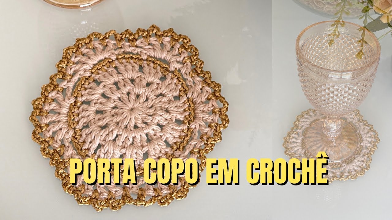 PORTA COPO EM CROCHÊ - Sousplat de Crochê
