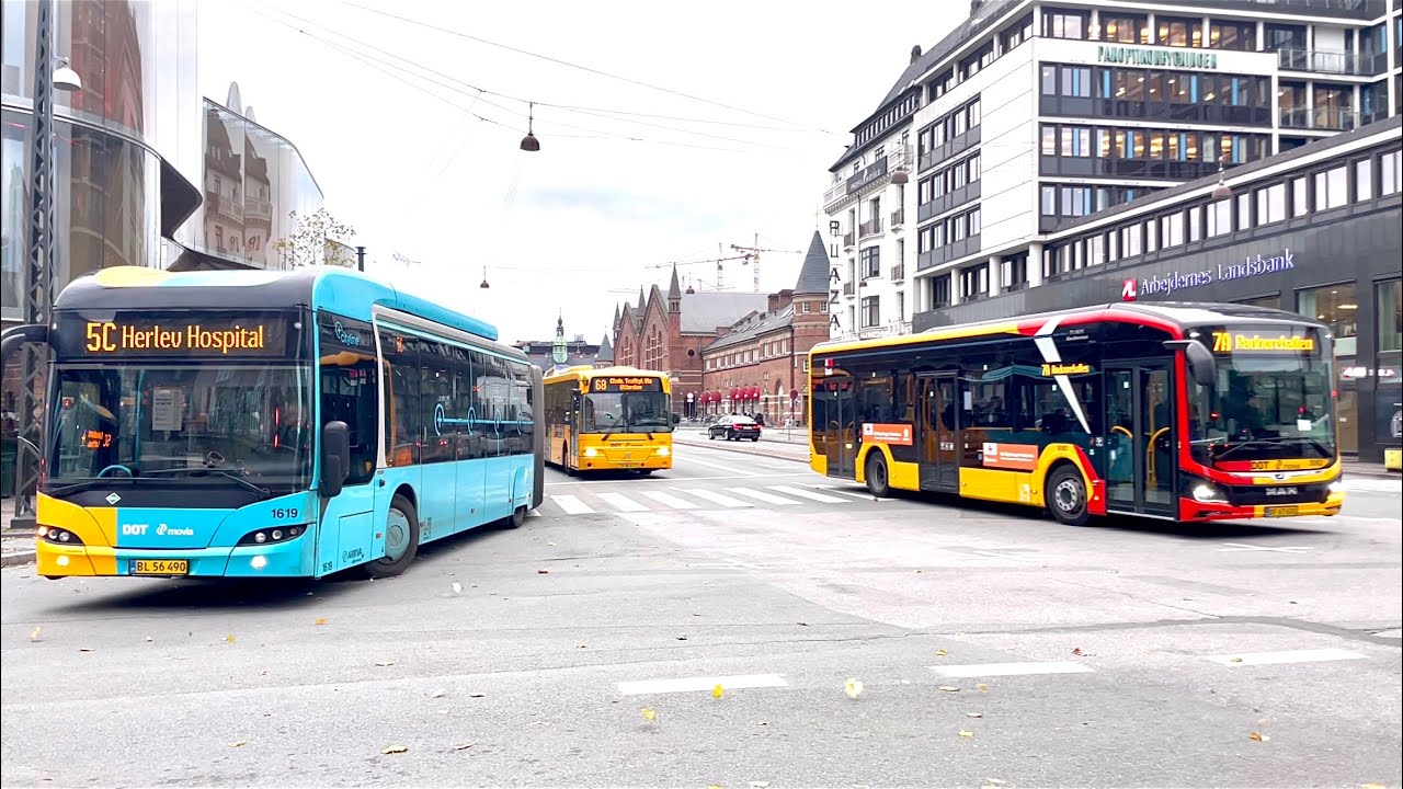 Buses at Copenhagen central station / Tivoli Denmark