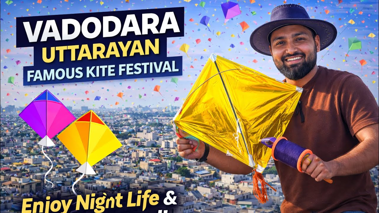 Vadodara Kite Festival Vlog 🪁 | Uttarayan 2026 Full Masti & Sky Full of Kites