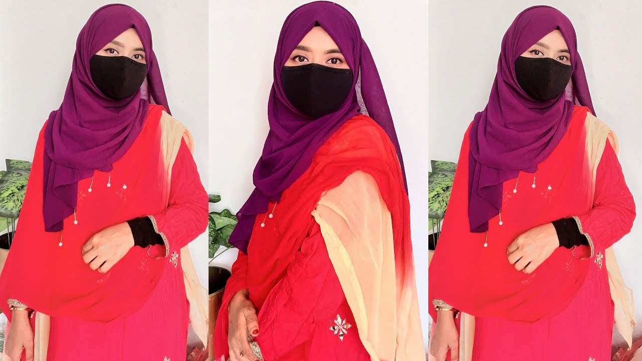 Nice And Easy Hijab 🧕 Styles With Mask | Simple Daily School Hijab Tutorial | Scarf Hijab Style |