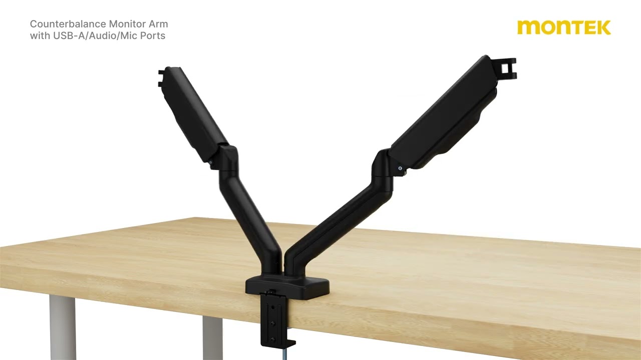 monTEK Dual Monitor Arm with USB Installation Video——MA1013UC-D