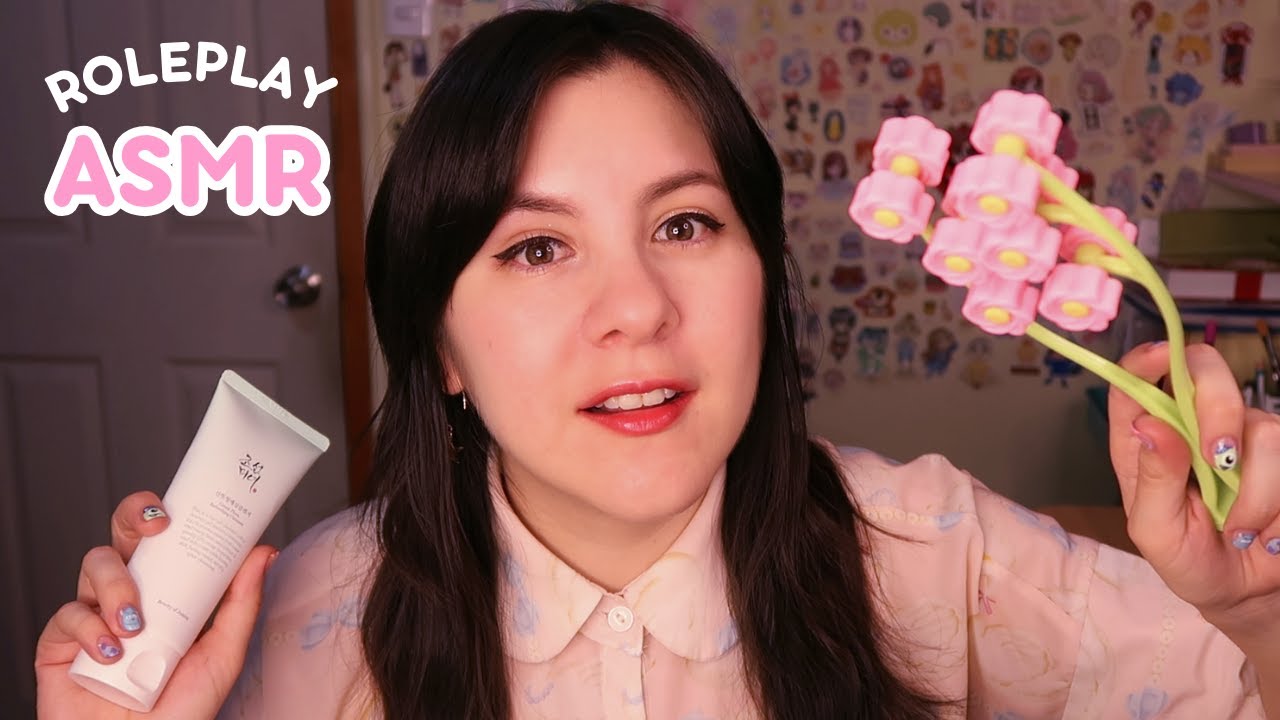 Cuido tu carita antes de dormir 🌛 Te hago una rutina de Skincare para la noche | ASMR