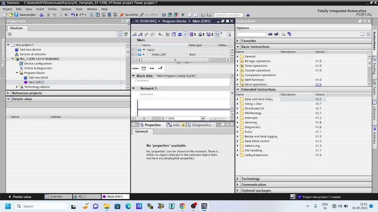 Siemens Tia Portal v18 Create and simulation program